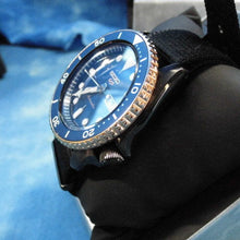 Load image into Gallery viewer, Seiko 5 Sports Automatic Blue Dial Black NATO Strap Watch for Men - SBSA098