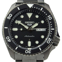Load image into Gallery viewer, Seiko 5 Sports Automatic Black Dial Black Steel Strap Watch For Men - SRPD65K1