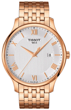 Load image into Gallery viewer, Tissot T Classic Tradition White Dial Rose Gold Steel Strap Watch For Women - T063.610.33.038.00