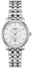 Load image into Gallery viewer, Tissot Carson Premium Automatic Lady Diamonds Silver Dial Silver Steel Strap Watch for Women - T122.207.11.036.00