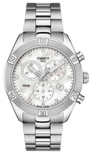 Load image into Gallery viewer, Tissot PR 100 Sport Chic Chronograph Diamonds Mother of Pearl Dial Silver Steel Strap Watch for Women - T101.917.11.116.00