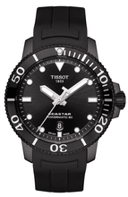 Load image into Gallery viewer, Tissot Seastar 1000 Powermatic 80 Black Dial Black Rubber Strap Watch For Men - T120.407.37.051.00
