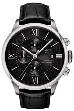 Load image into Gallery viewer, Tissot T Classic Chemin Des Tourelles Chronograph Black Dial Black Leather Strap Watch For Men - T099.427.16.058.00