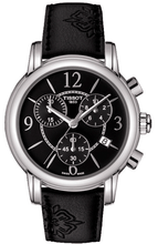Load image into Gallery viewer, Tissot Dressport Chronograph Black Dial Black Leather Strap Watch for Women - T050.217.17.057.00