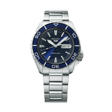 Load image into Gallery viewer, Seiko 5 Sports Automatic Blue Dial Silver Steel Strap Watch for Men - SRPK97K1