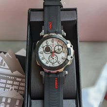 Load image into Gallery viewer, Tissot T Race Chronograph White Dial Black Silicone Strap Watch For Men - T115.417.27.011.00
