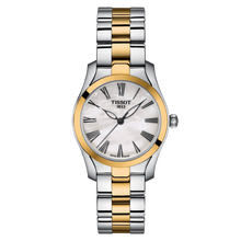 Load image into Gallery viewer, Tissot T Wave Lady White Mother of Pearl Dial Two Tone Steel Strap Watch For Women - T112. 210. 22. 113. 00