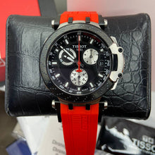 Load image into Gallery viewer, Tissot T Race Chronograph Black Dial Red Silicone Strap Watch For Men - T115.417.27.051.00