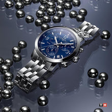 Load image into Gallery viewer, Tissot PRC 200 Chronograph Quartz Blue Dial Silver Steel Strap Watch For Men - T114.417.11.047.00