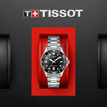 Load image into Gallery viewer, Tissot Seastar 1000 Lady Black Dial Silver Steel Strap Watch for Women - T120.210.11.051.00