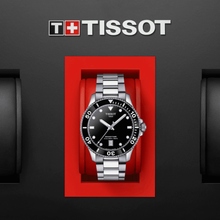 Load image into Gallery viewer, Tissot Seastar 1000 Black Dial Silver Steel Strap Watch For Men - T120.410.11.051.00