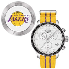 Load image into Gallery viewer, Tissot Quickster Chronograph NBA LA Lakers White Dial Yellow NATO Strap Watch for Men - T095.417.17.037.05