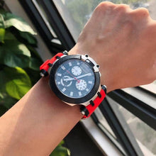 Load image into Gallery viewer, Tissot T Race Chronograph Black Dial Red Silicone Strap Watch For Men - T115.417.27.051.00