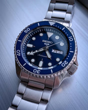 Load image into Gallery viewer, Seiko 5 Sports Automatic Analog Blue Dial Silver Steel Strap Watch For Men - SRPD51K1