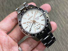 Load image into Gallery viewer, Seiko Presage Sharp Edged Series Automatic GMT Champagne Dial Silver Steel Strap Watch For Men - SPB273J1
