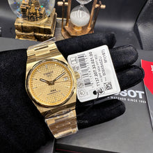 Load image into Gallery viewer, Tissot PRX Powermatic 80 Gold Dial Gold Steel Strap Watch for Men - T137.207.33.021.00