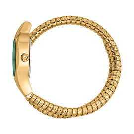 Just Cavalli Amalfi Green Dial Gold Steel Strap Watch for Women - JC1L270M0035