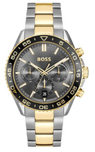 Load image into Gallery viewer, Hugo Boss Runner Chronograph Grey Dial Two Tone Steel Strap Watch for Men - 1514144