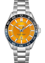 Load image into Gallery viewer, Hugo Boss Runner 3H Orange Dial Silver Steel Strap Watch for Men - 1514206