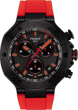 Load image into Gallery viewer, Tissot T Race Chronograph Black Dial Red Rubber Strap Watch for Men - T141.417.37.061.01