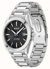 Load image into Gallery viewer, Hugo Boss Strike Black Dial Silver Steel Strap Watch for Men - 1514170