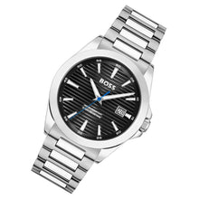 Load image into Gallery viewer, Hugo Boss Strike Black Dial Silver Steel Strap Watch for Men - 1514170