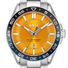 Load image into Gallery viewer, Hugo Boss Runner 3H Orange Dial Silver Steel Strap Watch for Men - 1514206