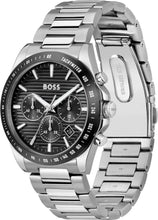 Load image into Gallery viewer, Hugo Boss Strike Chronograph Black Dial Silver Steel Strap Watch for Men - 1514290