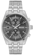Load image into Gallery viewer, Hugo Boss Skytraveller Chronograph Grey Dial Silver Steel Strap Watch for Men - 1514151