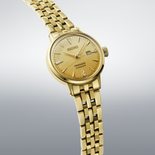 Load image into Gallery viewer, Seiko Presage Cocktail Time Automatic Diamonds Gold Dial Gold Steel Strap Watch for Women - SRE018J1