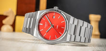 Load image into Gallery viewer, Tissot PRX Quartz Red Dial Silver Steel Strap Watch for Men - T137.410.11.421.00
