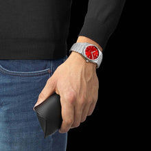Load image into Gallery viewer, Tissot PRX Quartz Red Dial Silver Steel Strap Watch for Men - T137.410.11.421.00