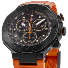 Load image into Gallery viewer, Tissot T Race Chronograph Black Dial Orange Rubber Strap Watch for Men - T141.417.37.051.02