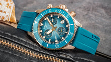 Load image into Gallery viewer, Tissot Seastar 1000 Chronograph Turqouise Dial Turqouise Rubber Strap Watch for Women - T120.217.37.041.00