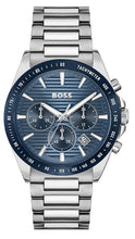 Load image into Gallery viewer, Hugo Boss Strike Chronograph Blue Dial Silver Steel Strap Watch for Men - 1514240