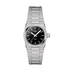 Tissot PRX Quartz Diamonds Black Dial Silver Steel Strap Watch for Women - T137.010.11.056.00