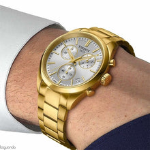 Load image into Gallery viewer, Tissot PR 100 Chronograph White Dial Gold Steel Strap Watch for Men - T150.417.33.031.00