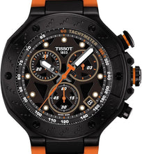 Load image into Gallery viewer, Tissot T Race Chronograph Black Dial Orange Rubber Strap Watch for Men - T141.417.37.051.02