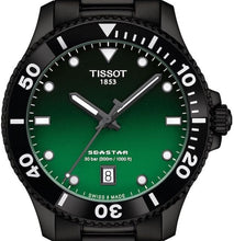 Load image into Gallery viewer, Tissot Tissot Seastar 1000 Quartz Green Dial Black Steel Strap Watch for Men - T120.410.33.091.00