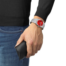 Load image into Gallery viewer, Tissot PRX Quartz Red Dial Silver Steel Strap Watch for Men - T137.410.11.421.00