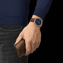 Load image into Gallery viewer, Tissot Chemin des Tourelles Automatic Powermatic 80 Blue Dial Brown Leather Strap Watch for Men - T139.407.16.041.00
