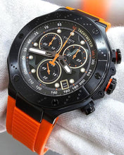 Load image into Gallery viewer, Tissot T Race Chronograph Black Dial Orange Rubber Strap Watch for Men - T141.417.37.051.02