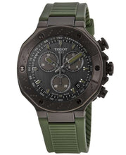 Load image into Gallery viewer, Tissot T Race Chronograph Black Dial Green Rubber Strap Watch for Men - T141.417.37.061.02