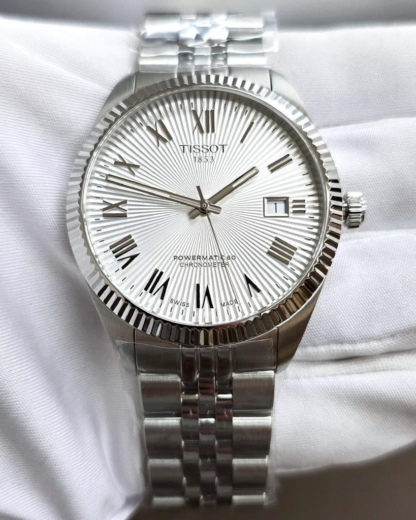 Tissot Ballade Powermatic 80 COSC Silver Dial Silver Steel Strap Watch for Men - T156.408.11.033.00