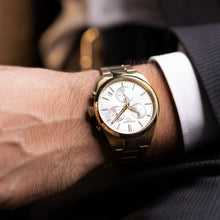 Load image into Gallery viewer, Tissot PR 100 Chronograph White Dial Gold Steel Strap Watch for Men - T150.417.33.031.00