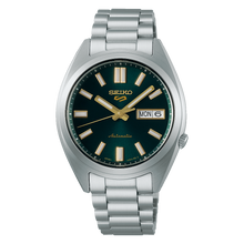 Load image into Gallery viewer, Seiko 5 Sports Automatic Green Dial Silver Steel Strap Watch for Men - SRPL57K1