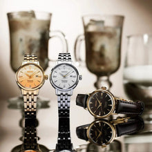 Load image into Gallery viewer, Seiko Presage Cocktail Time Automatic Diamonds Gold Dial Gold Steel Strap Watch for Women - SRE018J1