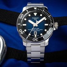 Load image into Gallery viewer, Tissot Seastar 2000 Professional Powermatic 80 Blue Dial Silver Steel Strap Watch for Men - T120.607.11.041.01