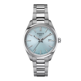 Tissot PR 100 Ice Blue Dial Silver Steel Strap Watch for Women - T150.210.11.351.00