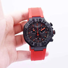Load image into Gallery viewer, Tissot T Race Chronograph Black Dial Red Rubber Strap Watch for Men - T141.417.37.061.01